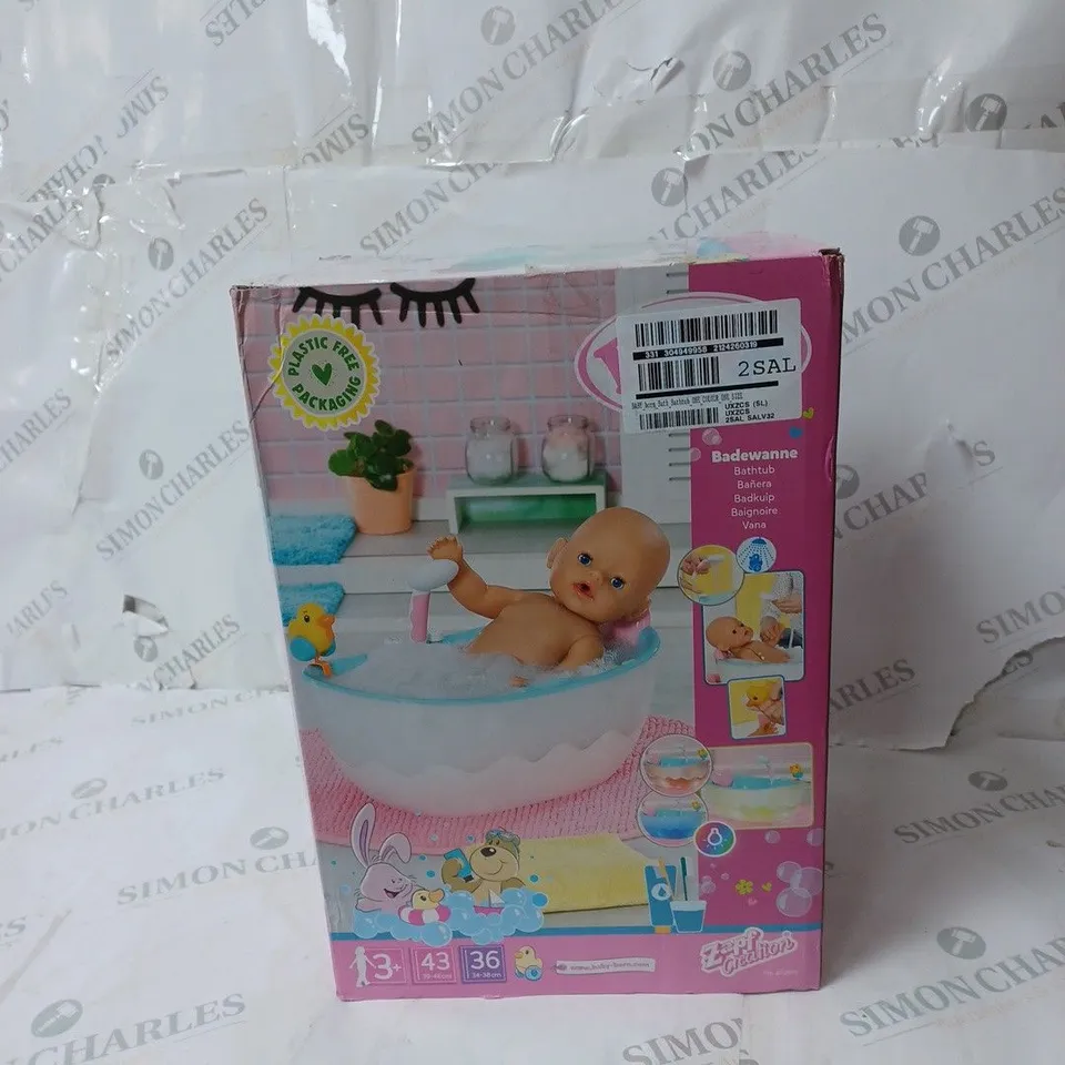 BABY BORN WITH BATHTUB  RRP £51.99