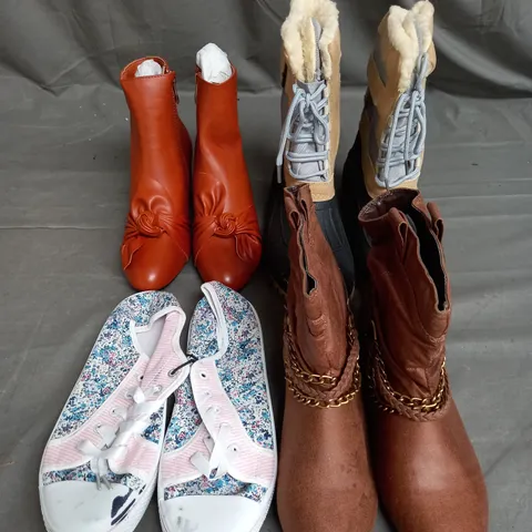 BOX OF APPROX 10 PAIRS OF ASSORTED WOMENS SHOES IN VARIOUS COLOURS, STYLES AND SIZES