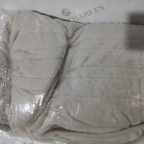 BOXED COZEE HOME VELVET SOFT HEATED BLANKET - STONE