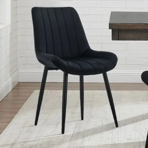 BOXED CLAIR SET OF TWO BLACK DINING CHAIRS