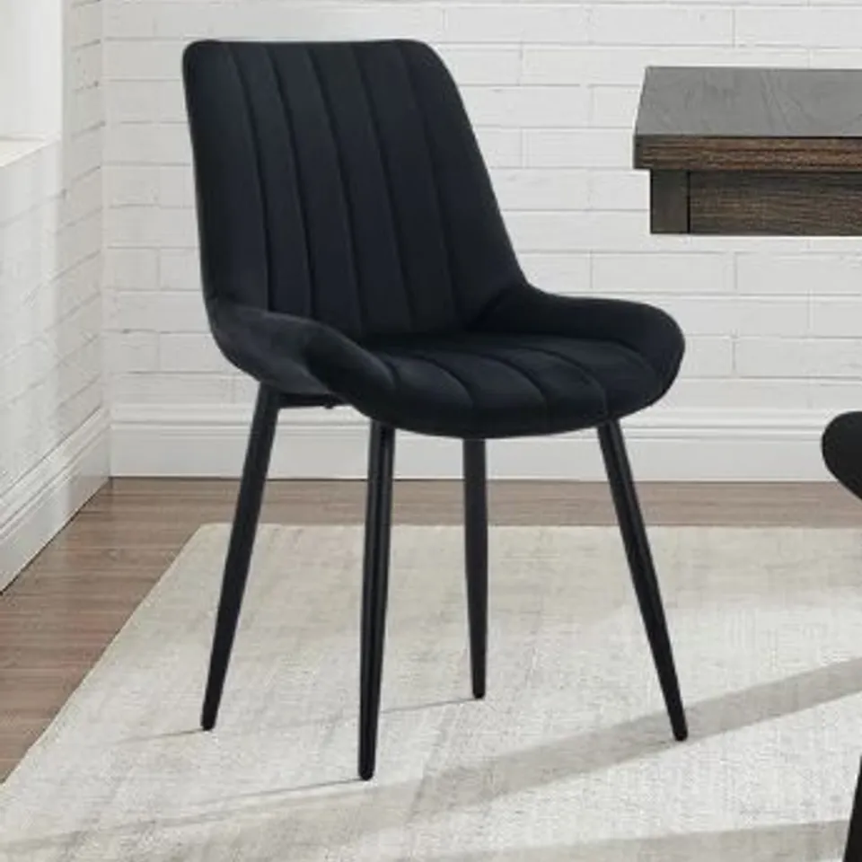 BOXED CLAIR SET OF TWO BLACK DINING CHAIRS