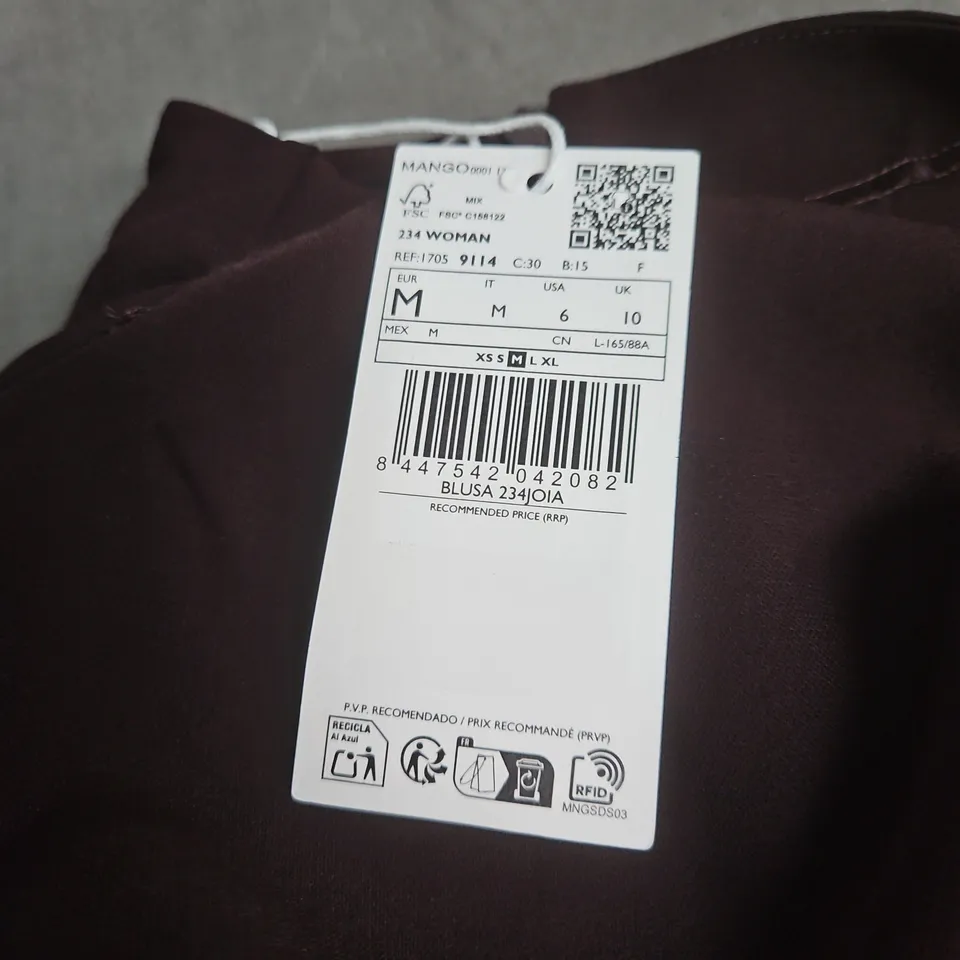 MANGO WOMEN’S BURGUNDY BLOUSE – MEDIUM