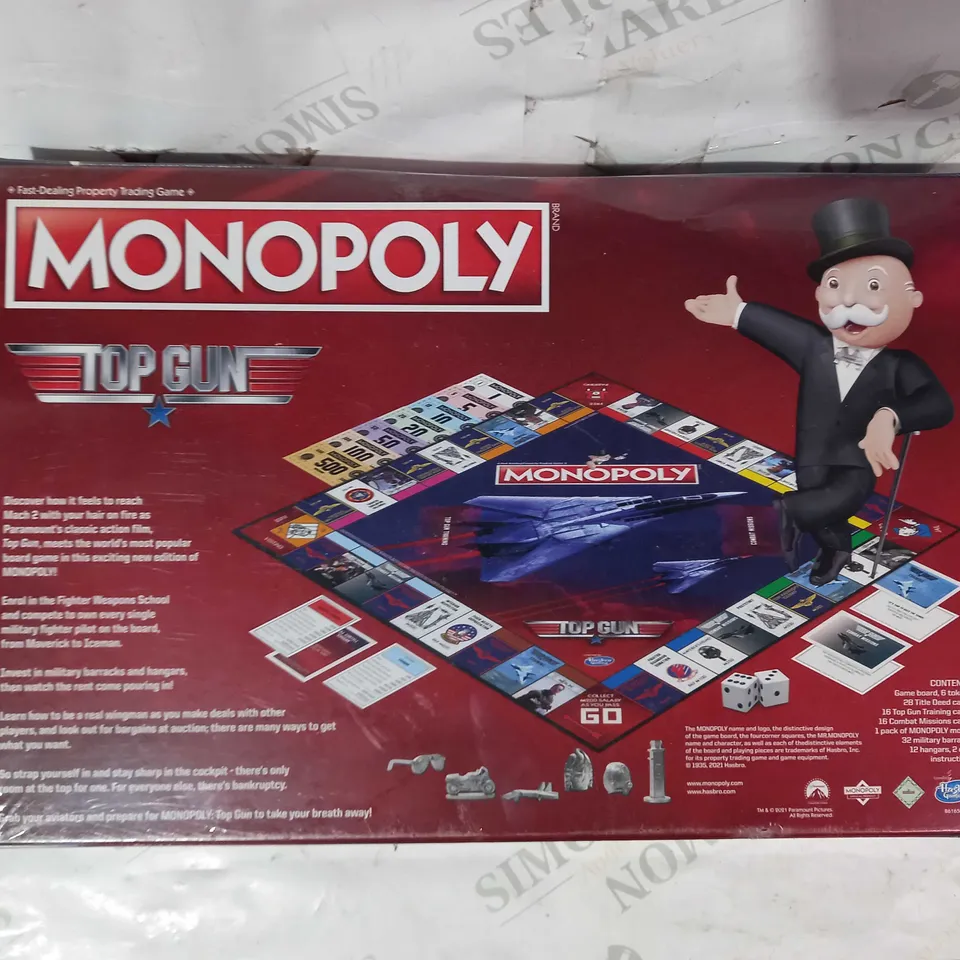 HASBRO GAMING TOP GUN MONPOLY BOARD GAME