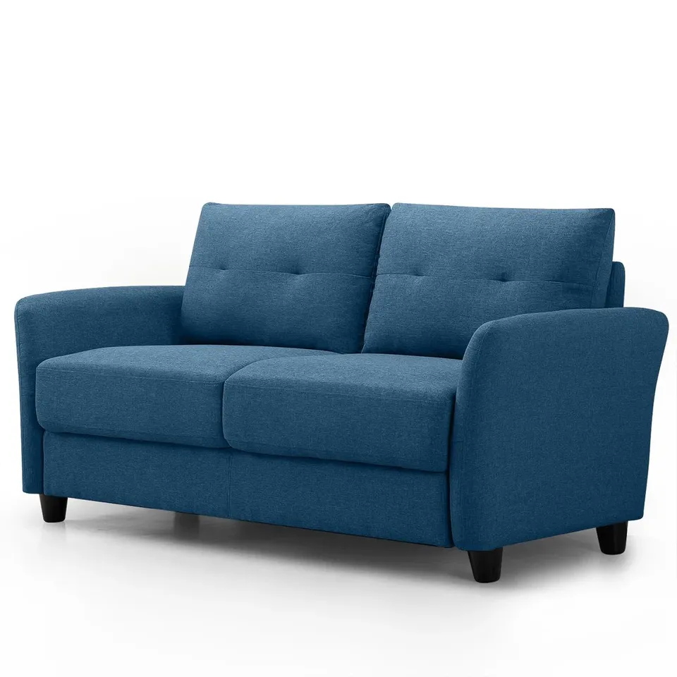 BOXED MYRINE COZY LOVESEAT - TUFTED FABRIC SOFA WITH FOAM CUSHIONS 