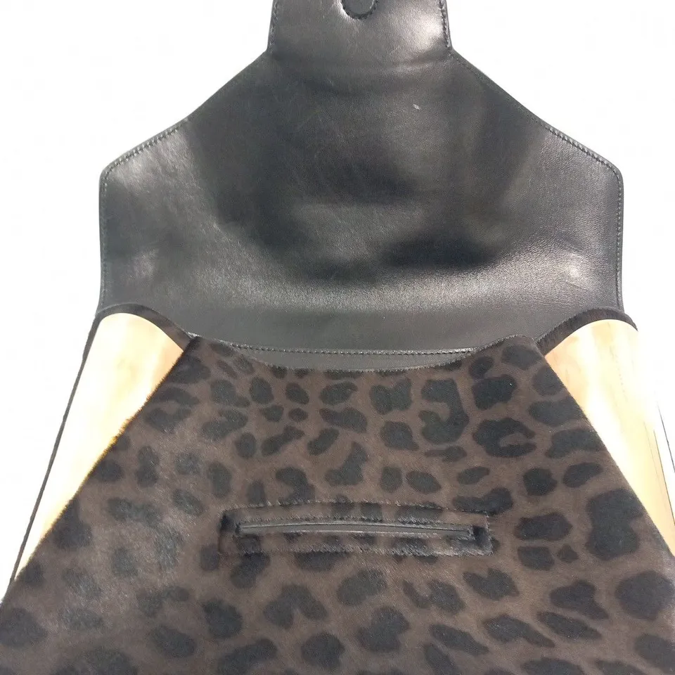 GIVENCHY LEOPARD PRINT AND GOLD ENVELOPE CLUTCH BAG