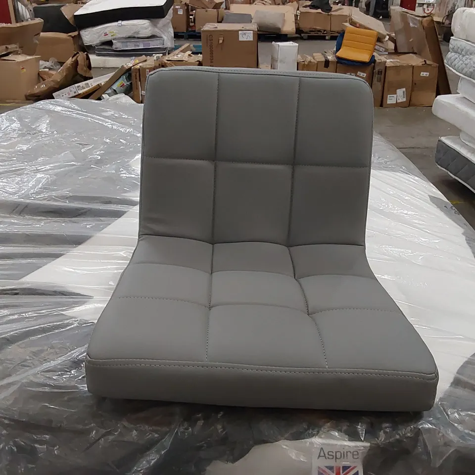 BOXED FAUX LEATHER GREY BAR STOOLS SET OF 2 (1 BOX)