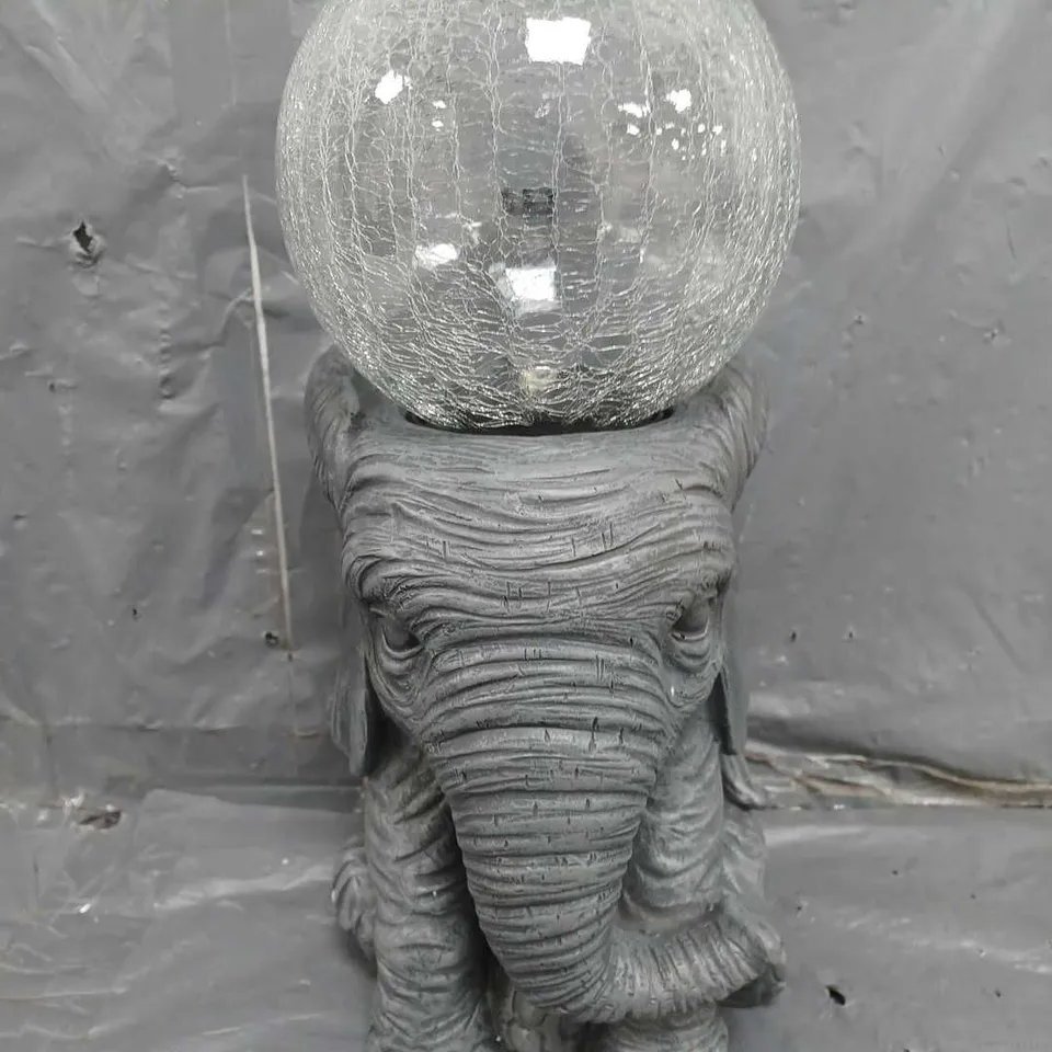 BOXED SMART SOLAR ELEPHANT ORB GARDEN DECORATION RRP £32.99