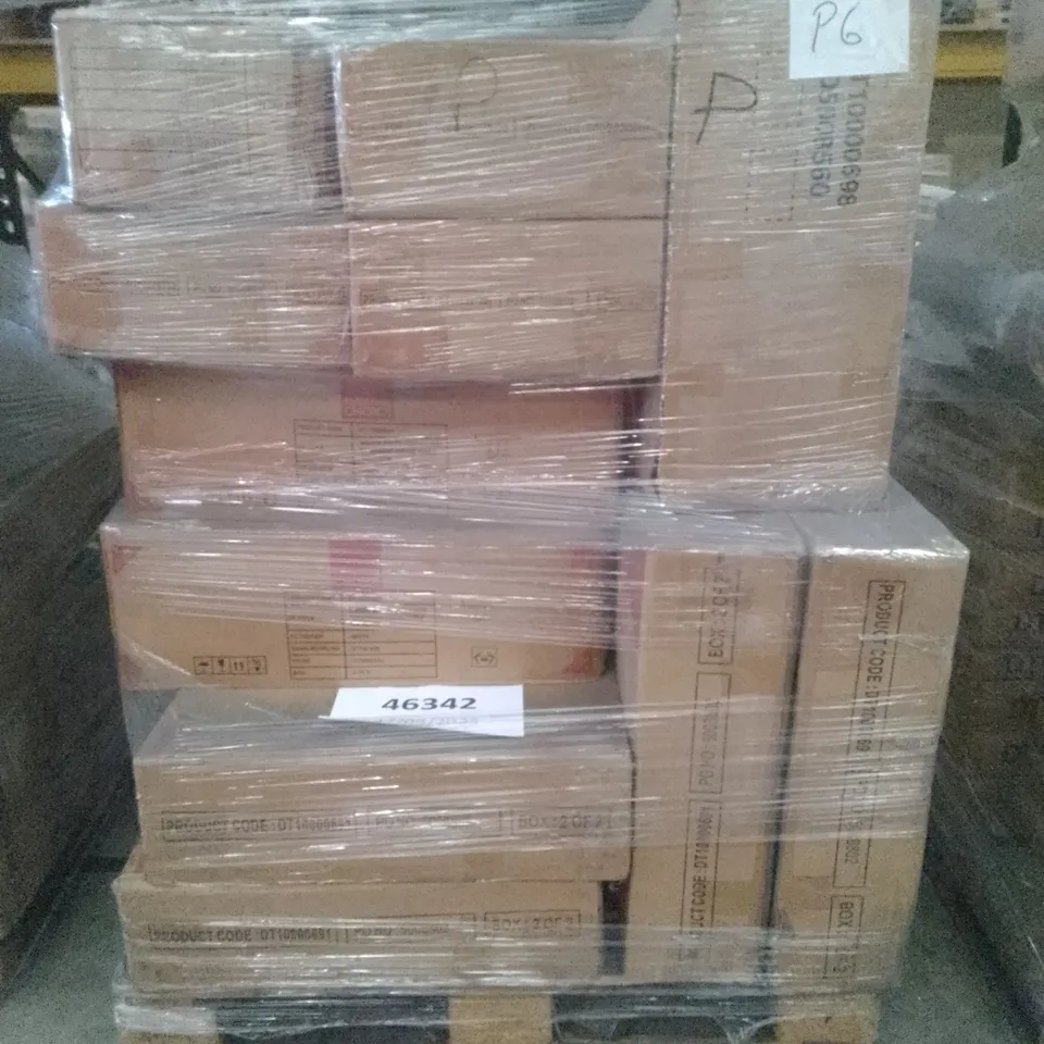 PALLET OF ASSORTED FLAT PACK DINING TABLE PARTS 