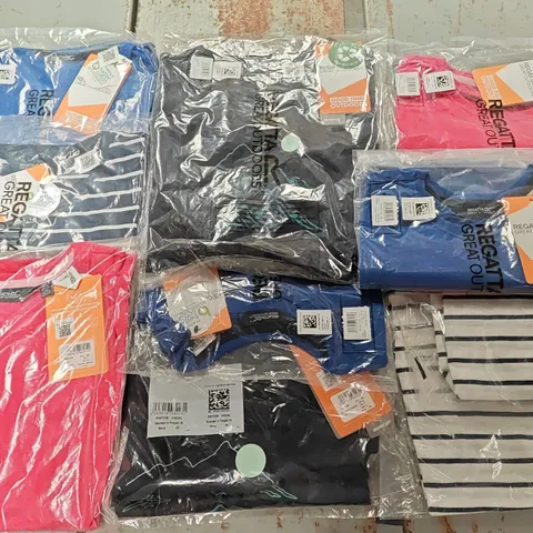 LOT OF 10 ASSORTED BRAND NEW REGATTA T-SHIRTS & IN VARIOUS STYLES, COLOURS AND SIZES