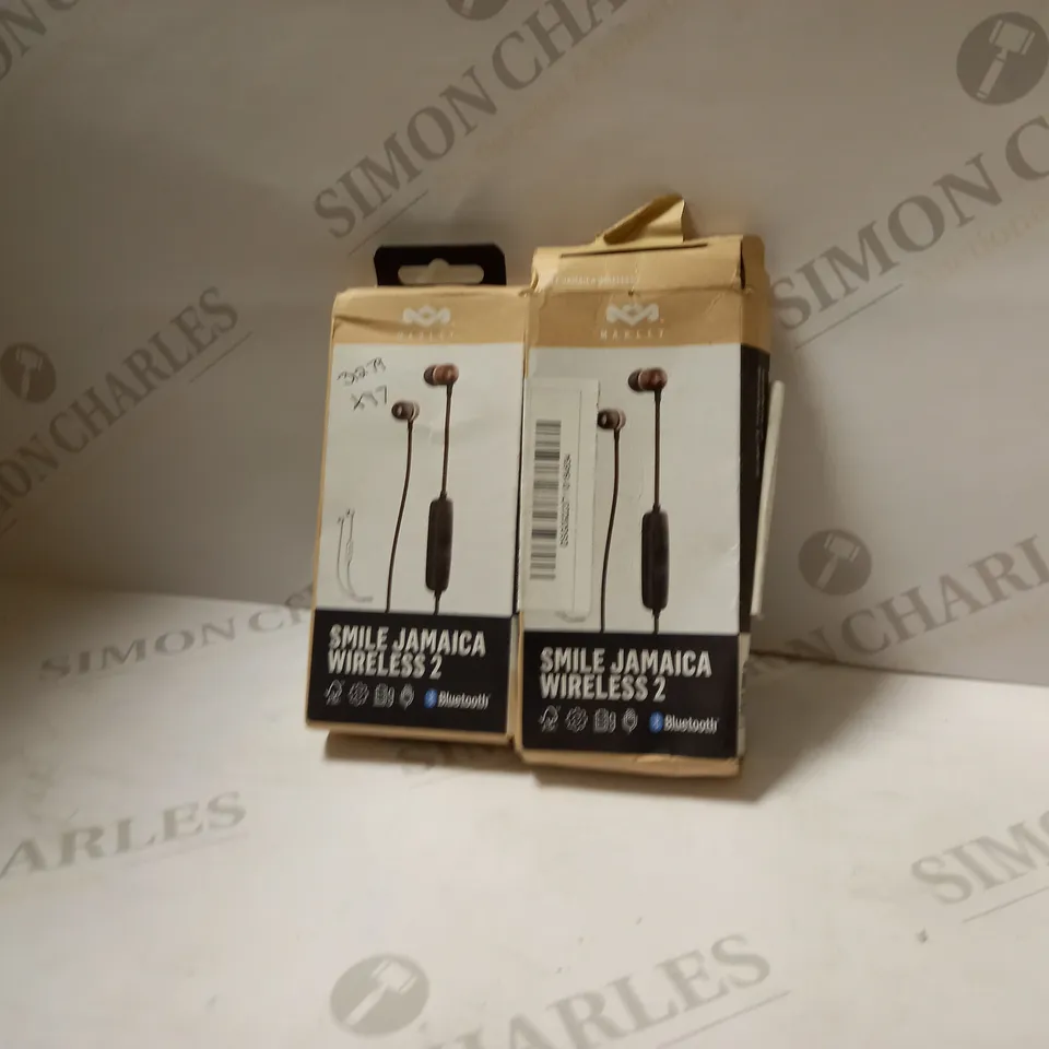 LOT OF 2 SMILE JAMAICA WIRELESS 2 EARPHONES