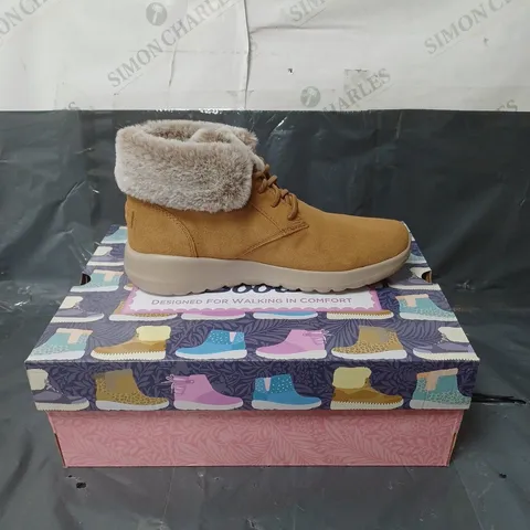 SKECHERS GO WALK ANKLE BOOTS TAN SIZE 6