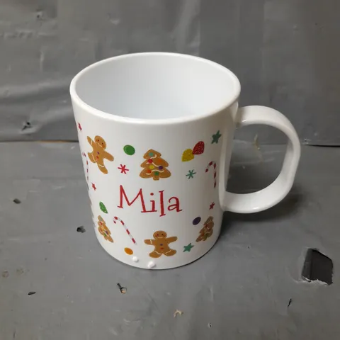 PERSONALISED GINGERBREAD PATTERN PLASTIC CUP