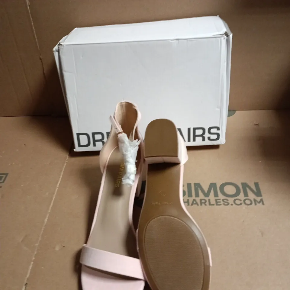 DREAM PAIRS WOMEN'S NUDE PINK SUEDE SANDALS WITH ANKLE STRAP – OPEN TOE, BLOCK HEEL - UK SIZE 10