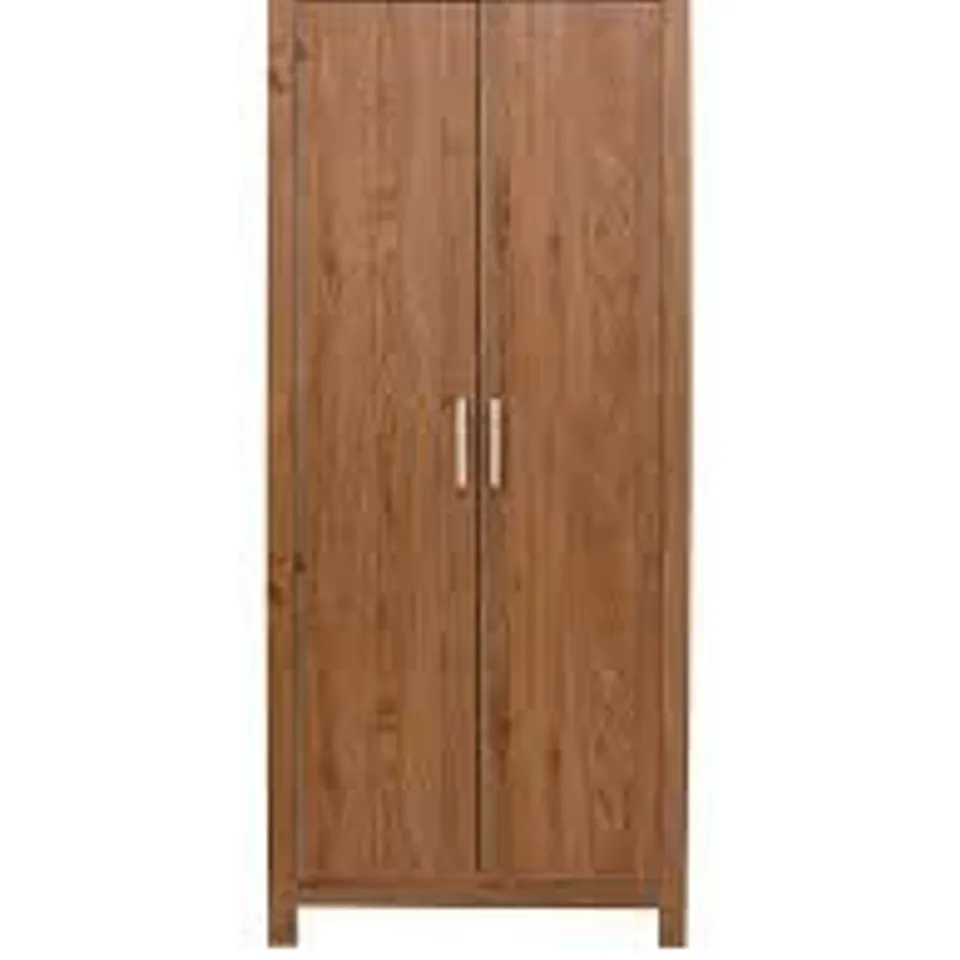 BOXED CUBA 2 DOOR WARDROBE - OAK (2 OF 2 BOXES)