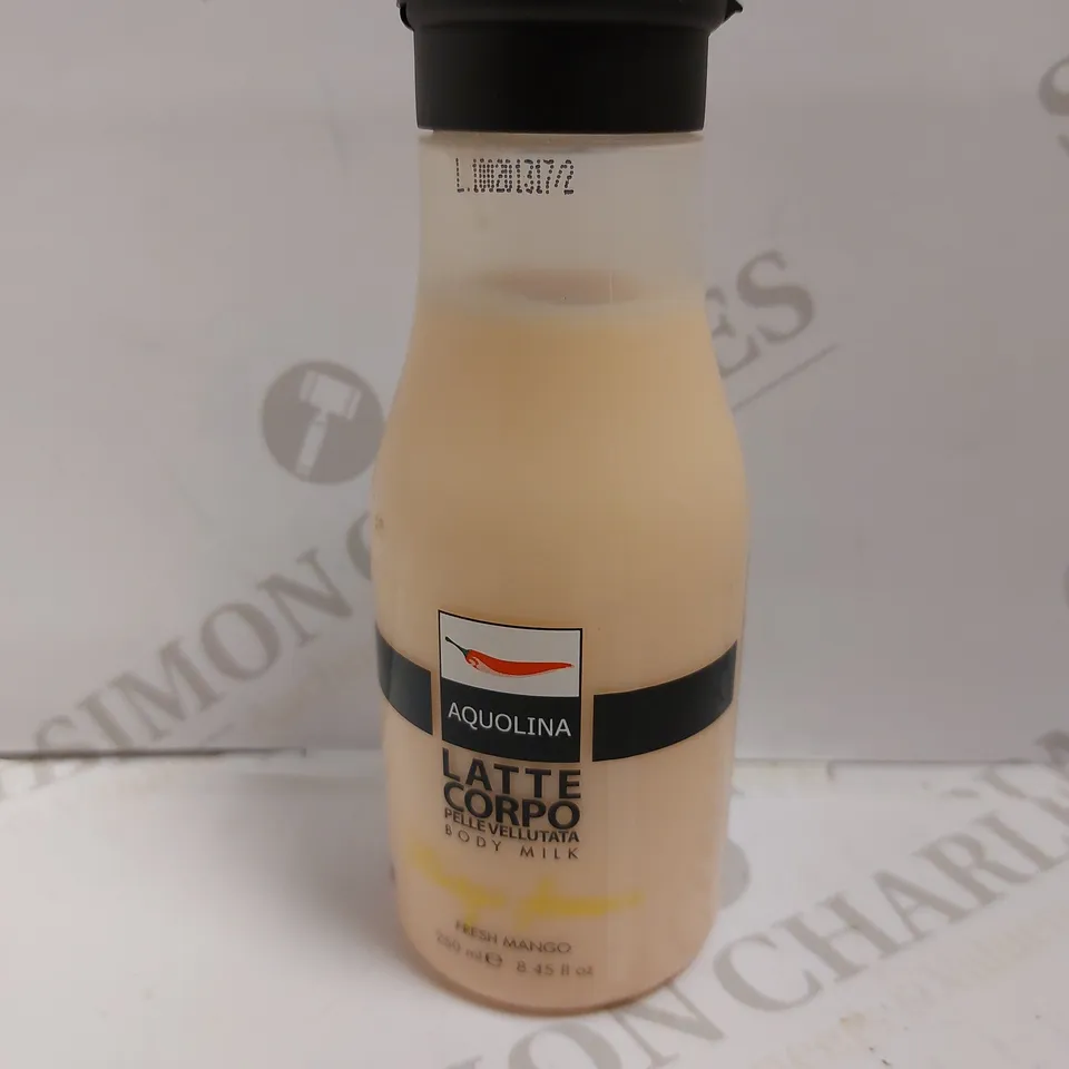BOX OF APPROXIMATELY 10 AQUOLINA LATTE CORPO FRESH MANGO BODY MILK - 250ML