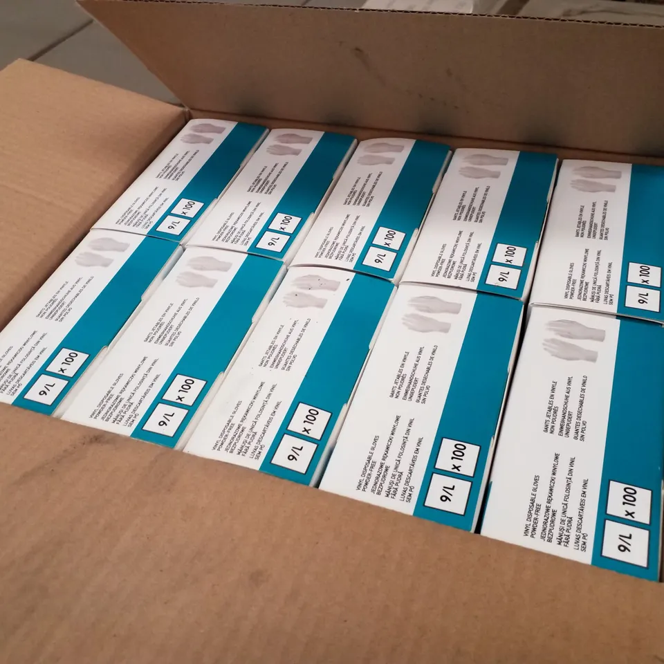 PALLET OF APPROXIMATELY 56 INTCO VINYL DISPOSABLE GLOVES 100PK BOXES - LARGE
