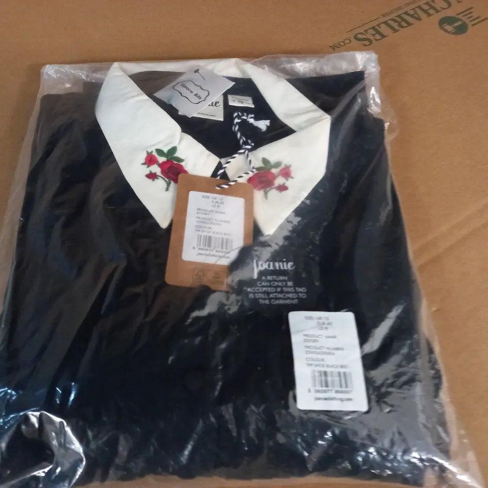 BAGGED JOANNIE EMBROIDERED COLLAR ZOOEY DRESS - UK 12