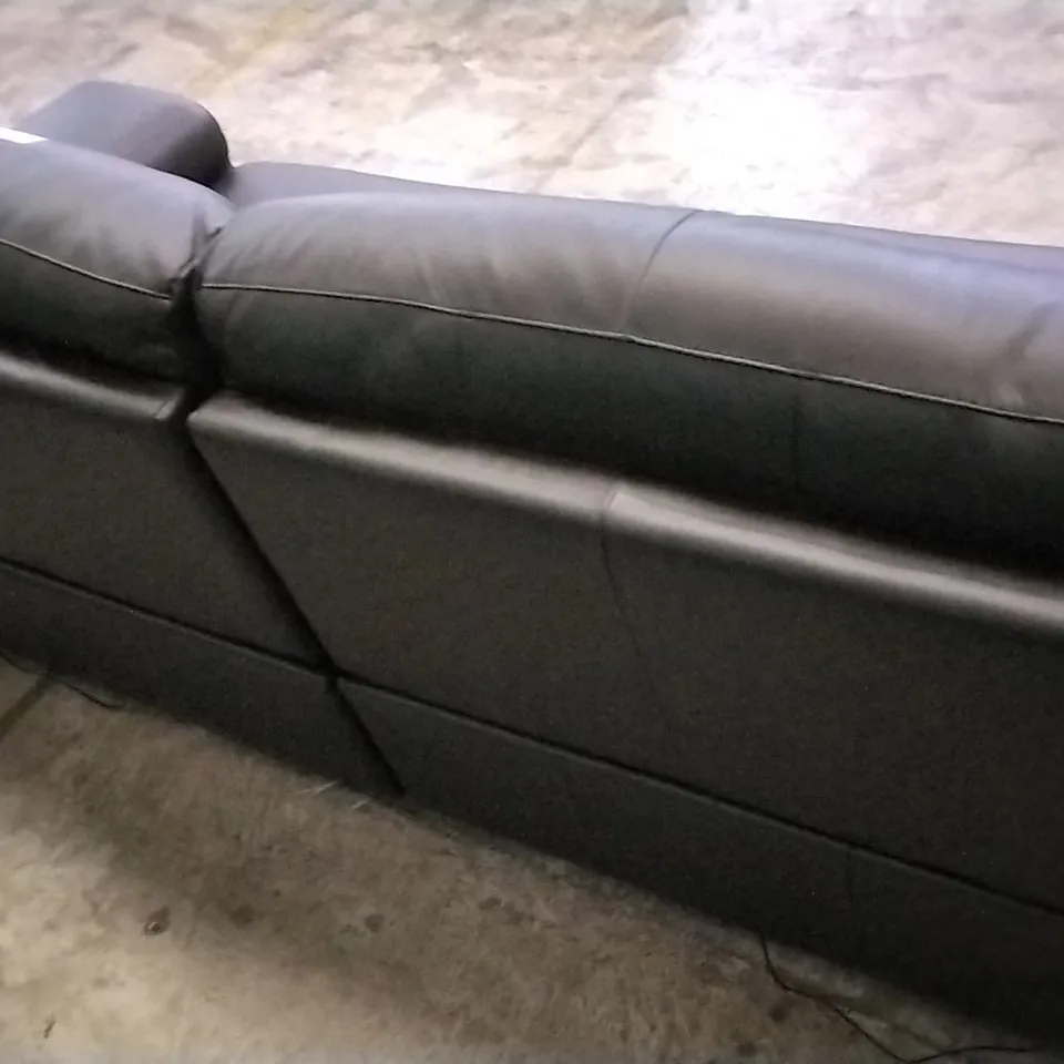 QUALITY ITALIAN DESIGNER GRADO POWER RECLINER LARGE SOFA IN BLACK LEATHER 