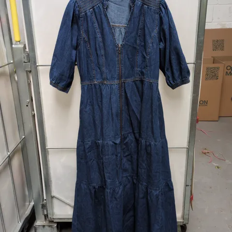SCAMP & DUDE DENIM DRESS,, ZIP FRONT, UK SIZE 12