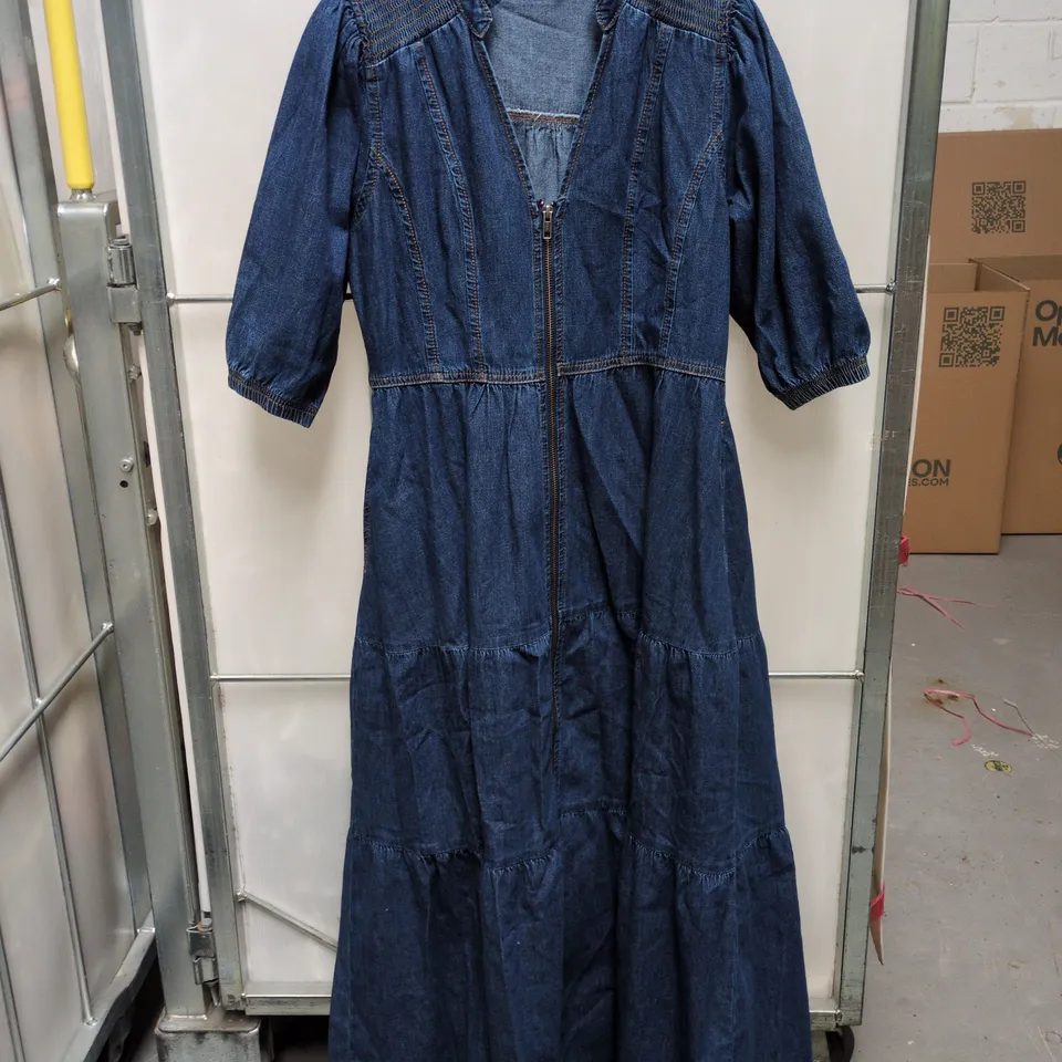 SCAMP & DUDE DENIM DRESS,, ZIP FRONT, UK SIZE 12