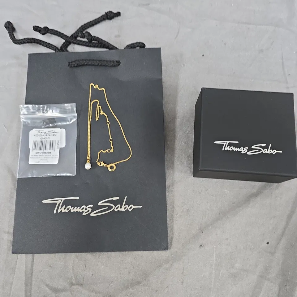 THOMAS SABO GOLD-TONE NECKLACE WITH PEARL EFFECT PENDANT
