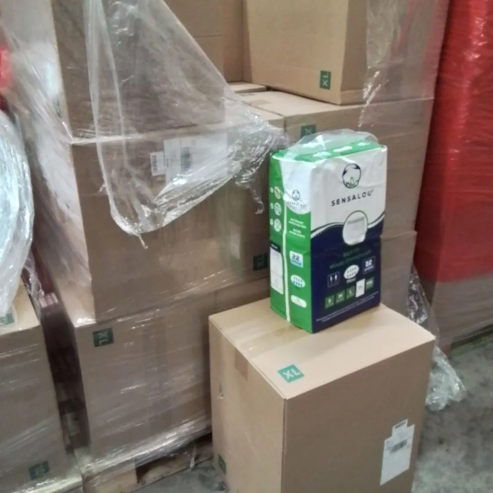 PALLET OF SENSALOU INCONTINENCE PANTS XL APPROXIMATELY 4 PACKS PER BOX