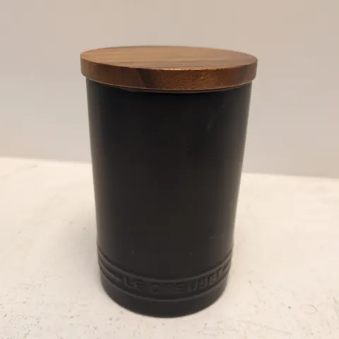 LE CREUSET SIGNATURE 770ML CANISTER W/WOOD LID MATTE BLACK