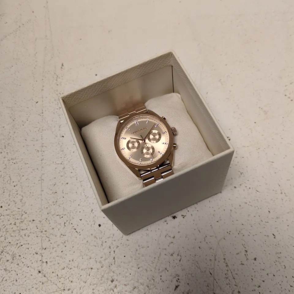 OLIVIA BURTON LONDON WATCH – ROSE GOLD-TONE BRACELET WITH CRYSTAL MARKERS