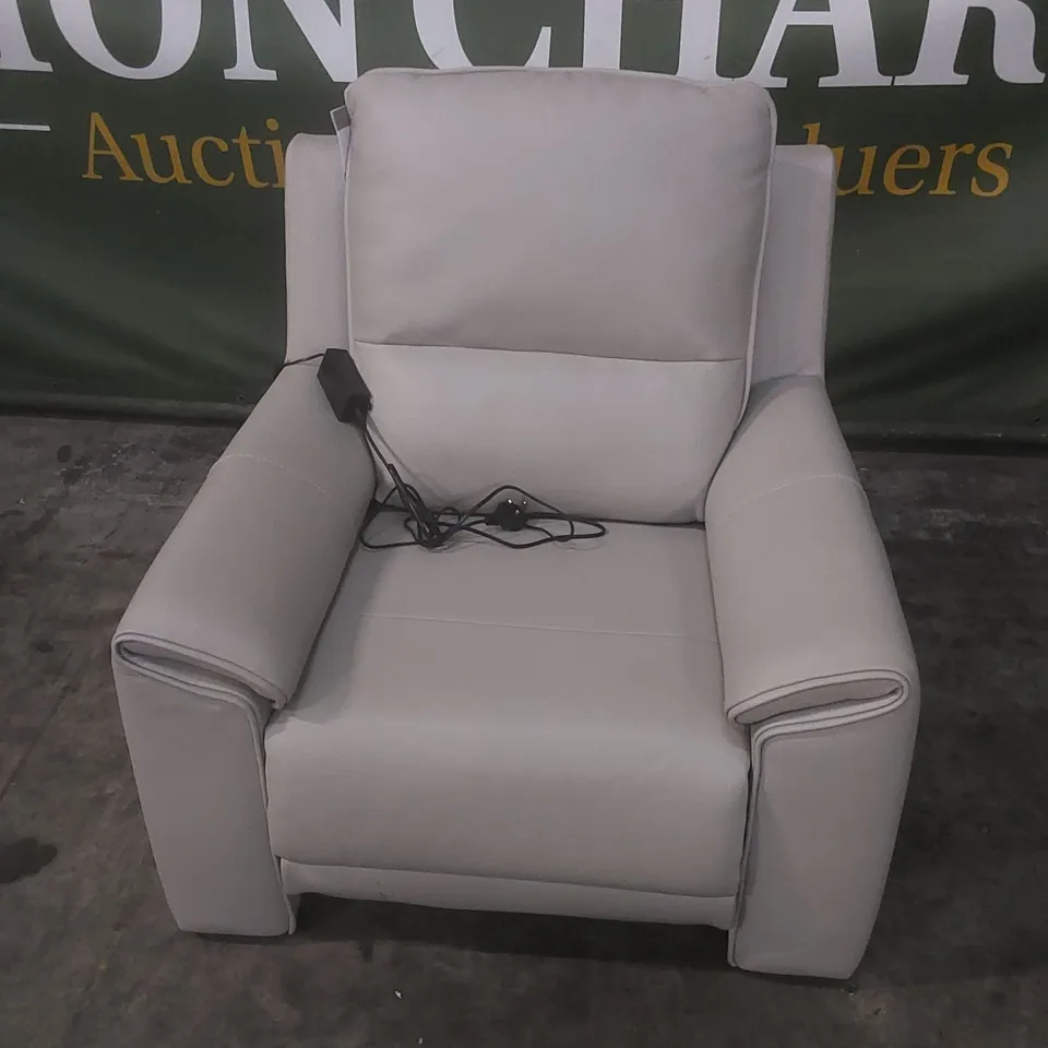 QUALITY DESIGNER ITALIAN MADE SANREMO ELECTRIC RECLINER LEATHER UPHOLSTERED CHAIR