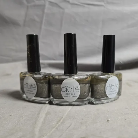 LARGE QUANTITY OF CIATÉ PAINT POTS NAIL POLISH –METALLIC GREY