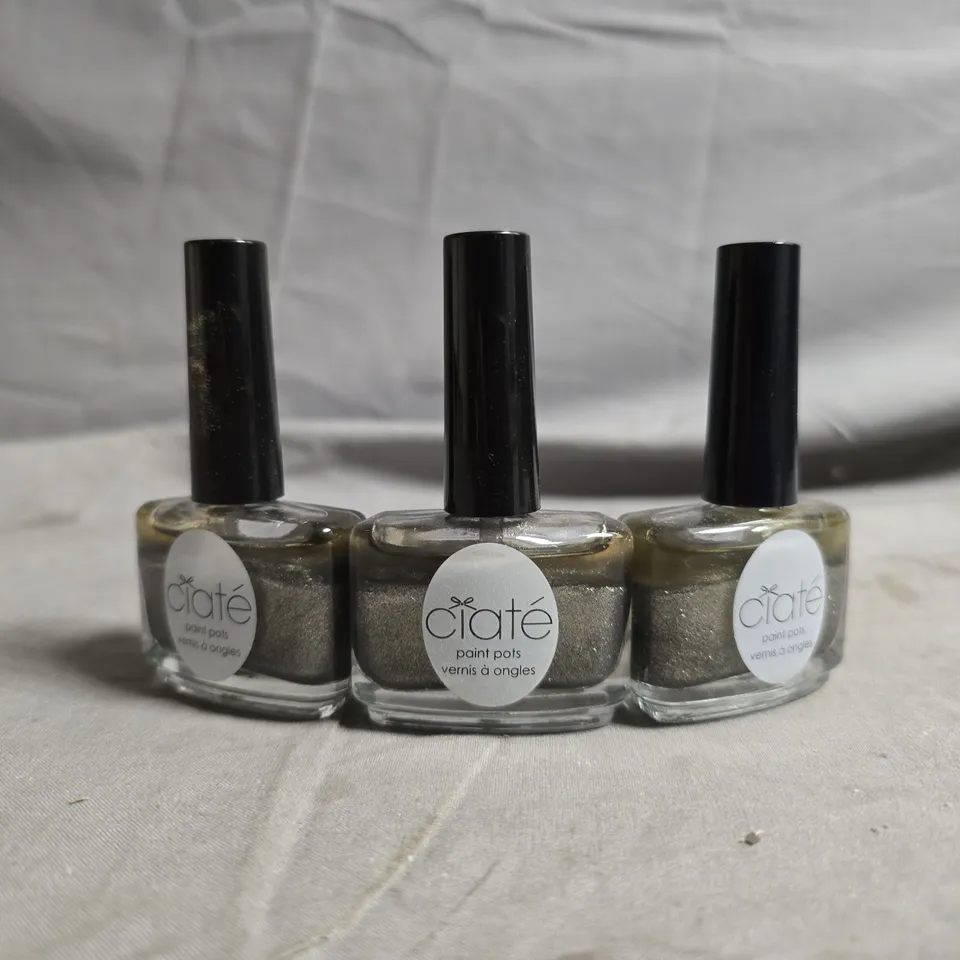 LARGE QUANTITY OF CIATÉ PAINT POTS NAIL POLISH –METALLIC GREY