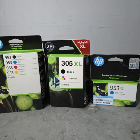 APPROXIMATELY 14 ASSORTED ITEMS TO INCLUDE - HP 305 XL , HP 953XL ETC