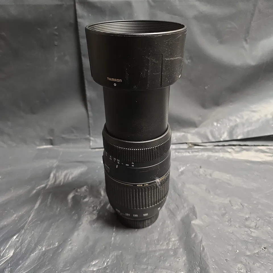 TAMRON DSLR ZOOM LENS – BLACK WITH HOOD AND REAR CAP - COLLECTION ONLY