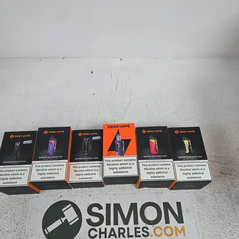 APPROXIMATELY 20 ASSORTED E-CIG PRODUCTS AND ACCESSORIES TO INCLUDE VAPORESSO, GEEKVAPE, ETC