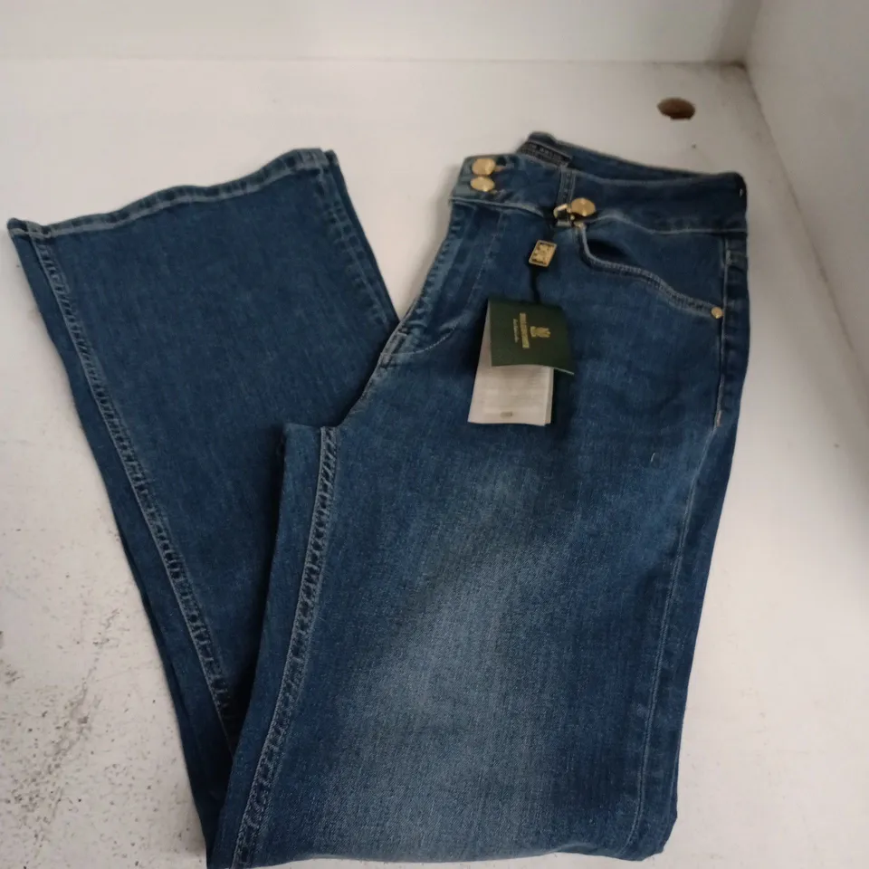 HOLLAND COOPER HIGH RISE FLARED JEANS IN DENIM - 14S