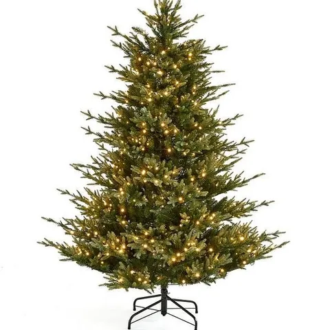BOXED 6FT GRAND NOTTINGHAM FIR PRE-LIT ARTIFICIAL CHRISTMAS TREE