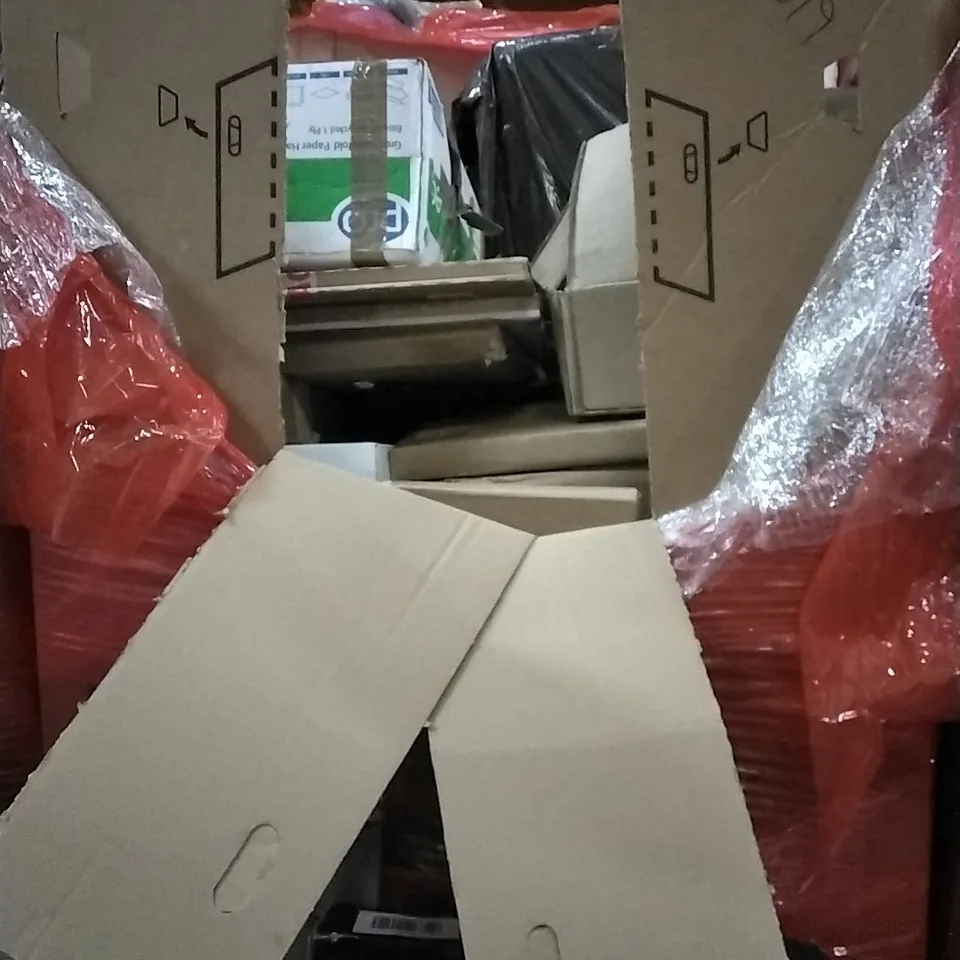 PALLET OF HOUSEHOLD ITEMS TO INCLUDE MIRRORS, POTATO PEELER,CAMERA DANCE MAT AND OTHER ASSORTED ITEMS...