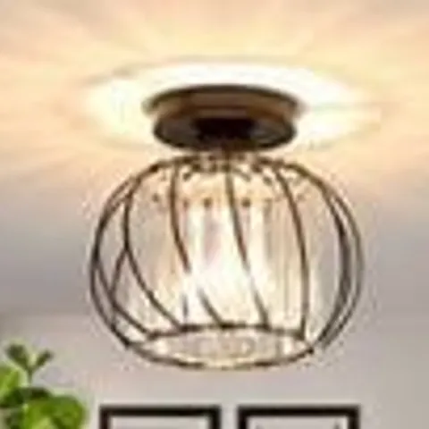 BOXED CRYSTAL CHANDELIER CEILING LIGHT MODERN SMALL FLUSH