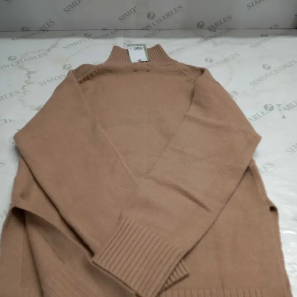 H&M WOMENS KNITTED SPLIT TURTLE NECK - SIZE XS