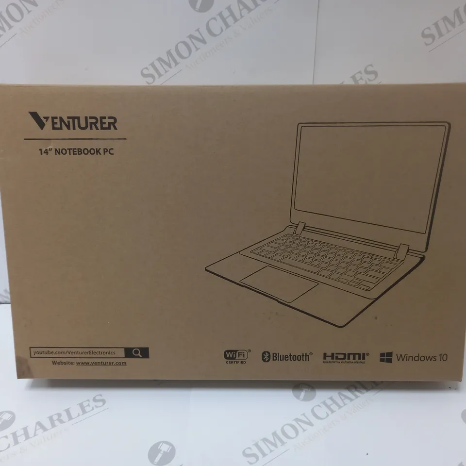 BRAND NEW BOXED VENTURER EUROPA 14 PLUS 14" FULL HD LAPTOP INTEL 2.6GHZ 64GB SSD 4GB RAM - BLACK