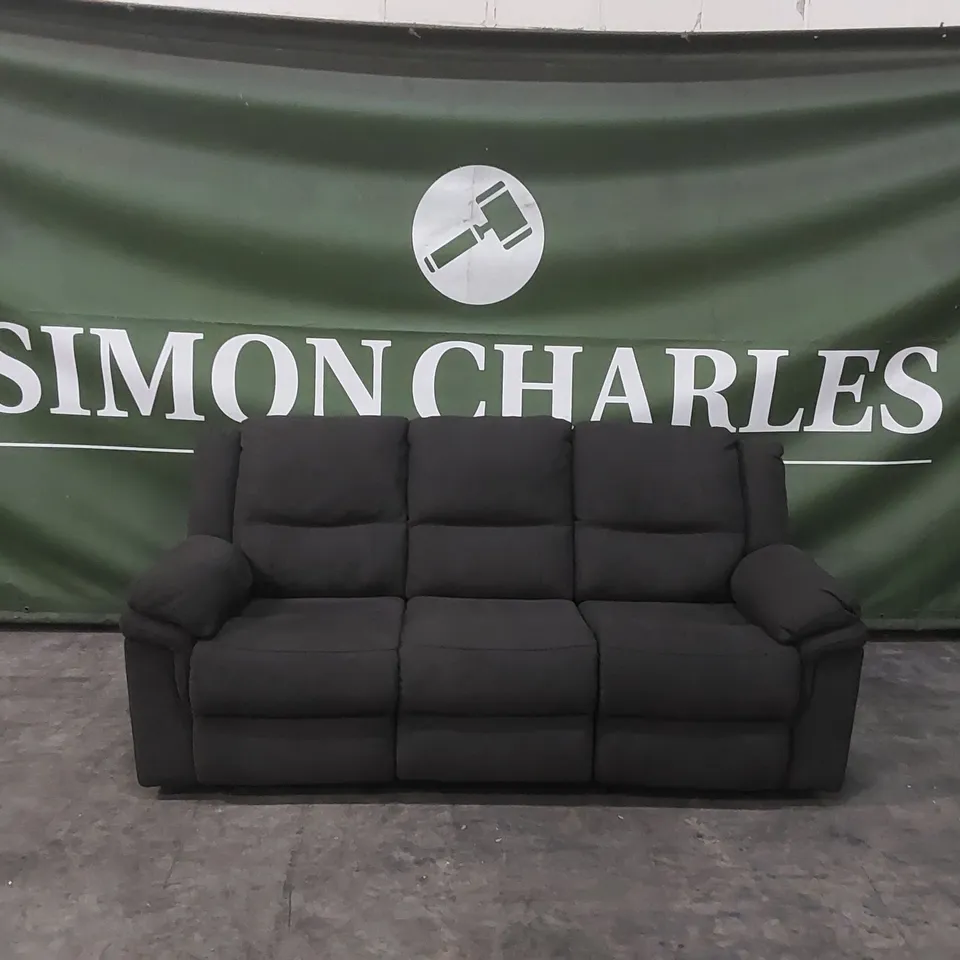 QUALITY DESIGNER ALBION FABRIC 3 SEATER MANUAL RECLINER SOFA