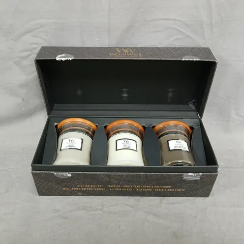 WOODWICK SET OF 3 WOODY MINI HOURGLASS CANDLES GIFT SET