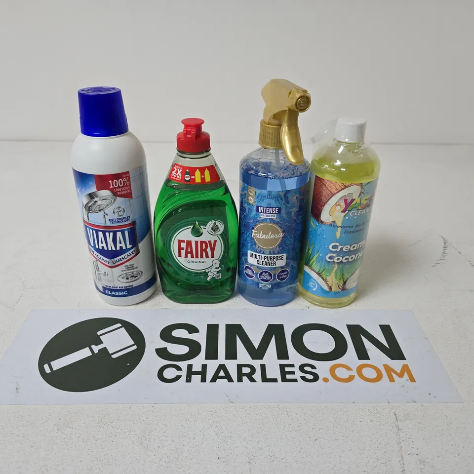 APPROXIMATELY 5 ASSORTED HOUSEHOLD PRODUCTS TO INCLUDE FAIRY ORIGINAL, FABULOSA & YAS CLEAN CREAM COCONUT