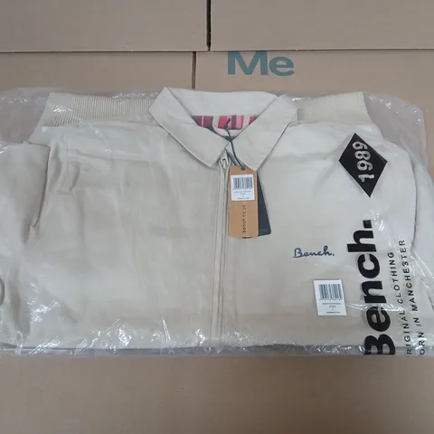 BENCH MEN'S BEIGE ZIP-THROUGH JACKET - SIZE SMALL