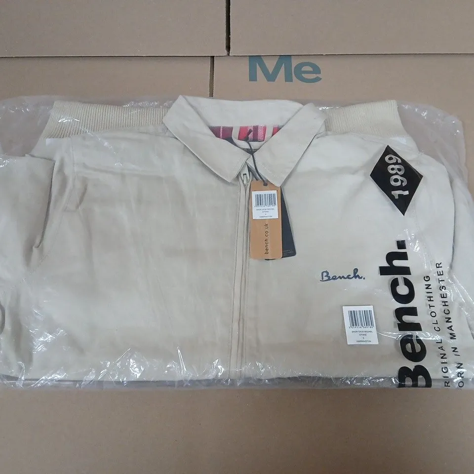 BENCH MEN'S BEIGE ZIP-THROUGH JACKET - SIZE SMALL