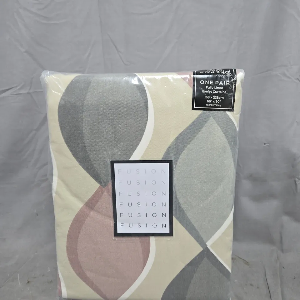 LENNOX FUSION EYELET CURTAINS – 168 X 228 CM (66 X 90 IN), FULLY LINED, ONE PAIR