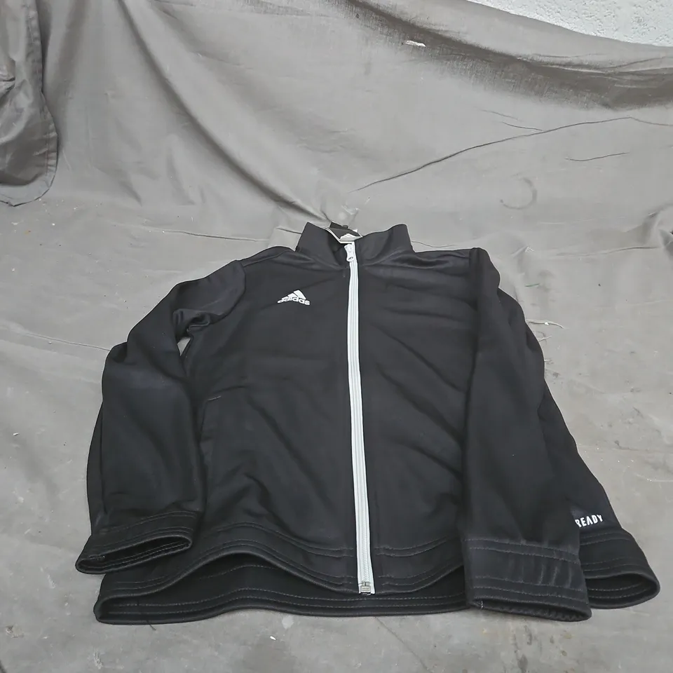ADIDAS BLACK ZIP UP TOP UK  AGE 11-12 WITH TAGS