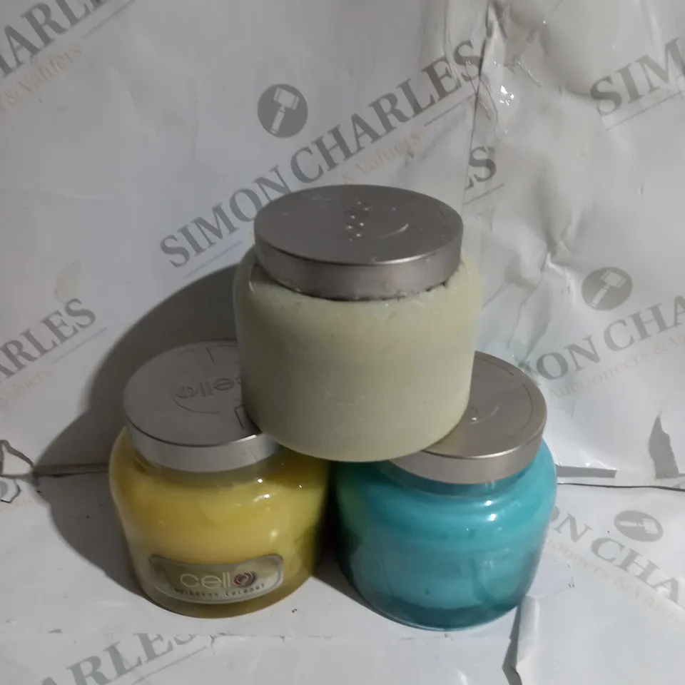 LOT OF 3 CELLO CANDLES 