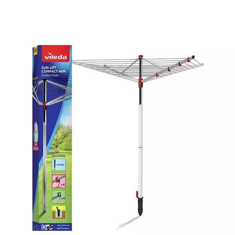 VILEDA SUN-LIFT 4 ARM 40M COMPACT ROTARY AIRER