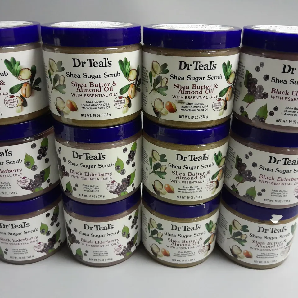LOT OF 14 538G DR TEALS SHEA SUGAR SCRUB SHEA BUTTER 